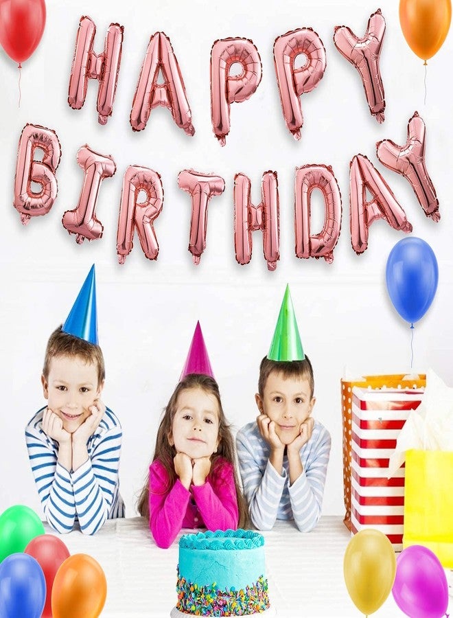 H B MSALA (DEVICE) HBM Happy Birthday Banner Foil Letters | Inflatable Party Decor and Event Decorations for Kids and Adults | Reusable, Ecofriendly Fun (Rose Gold) - Image 5